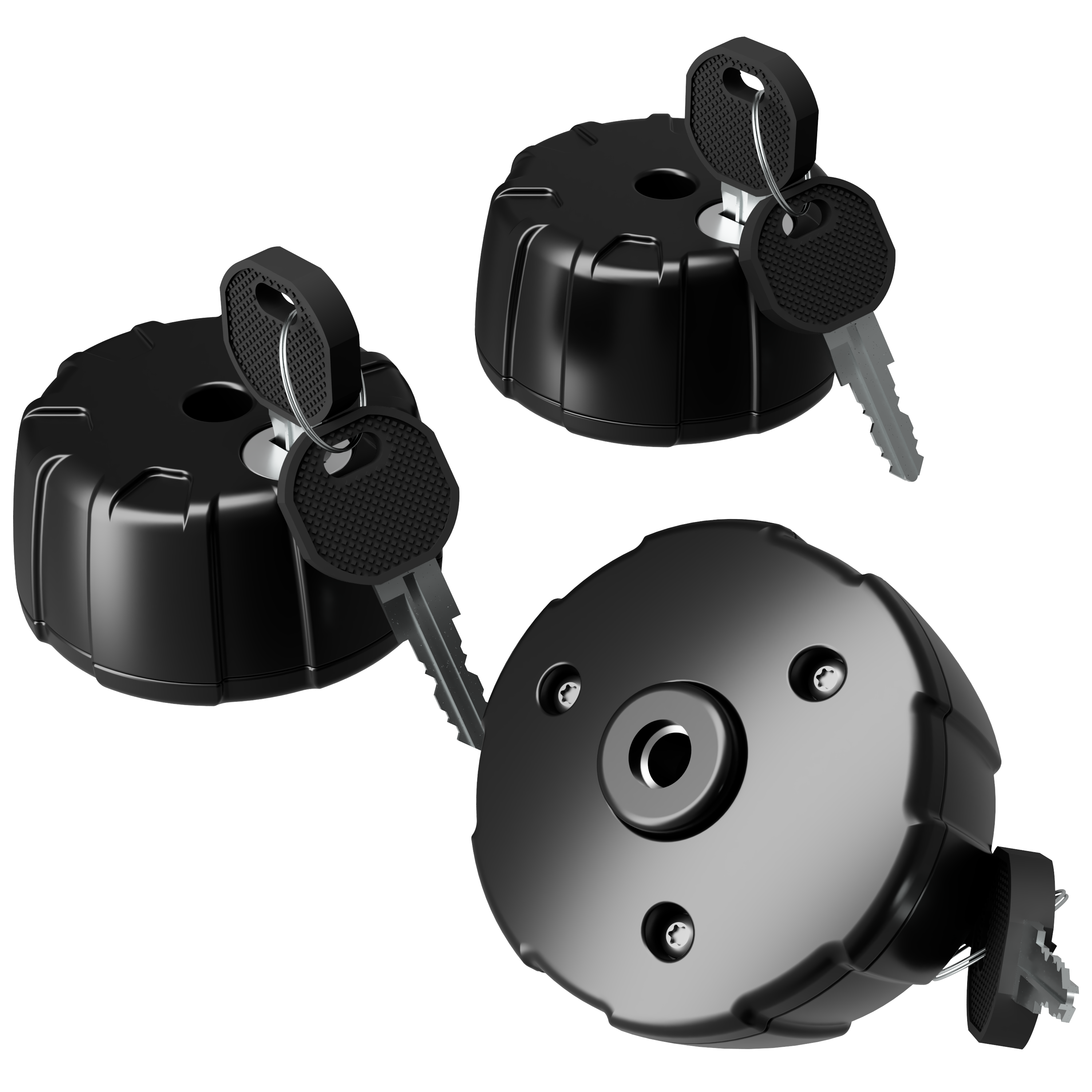 Kit of 3 anti-theft knobs with 2 keys